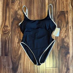 NWT MICHAEL Michael Kors Black and Tan Swimsuit size 14